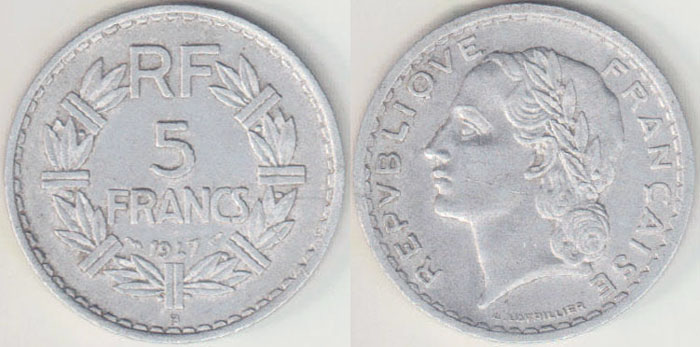 1947 B France 5 Francs A005220